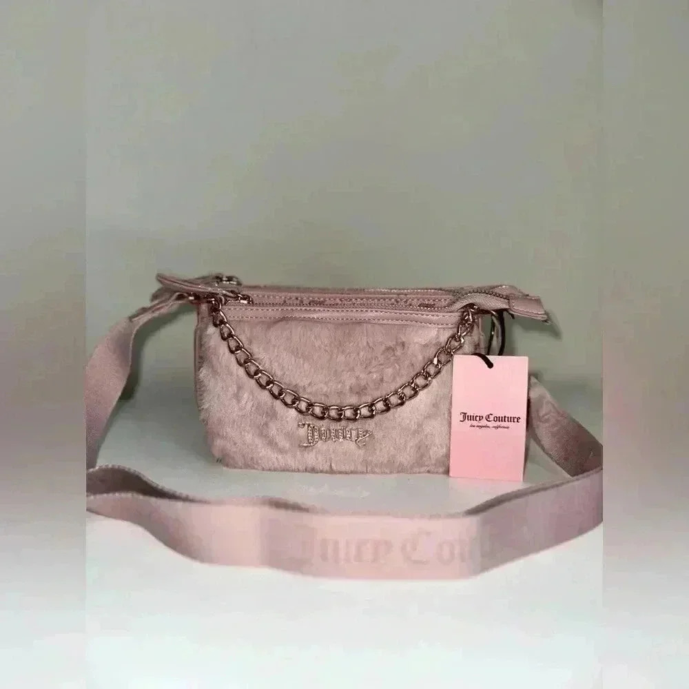 Juicy Couture Double Trouble Crossbody Dusty Blush - Picture 1 of 7